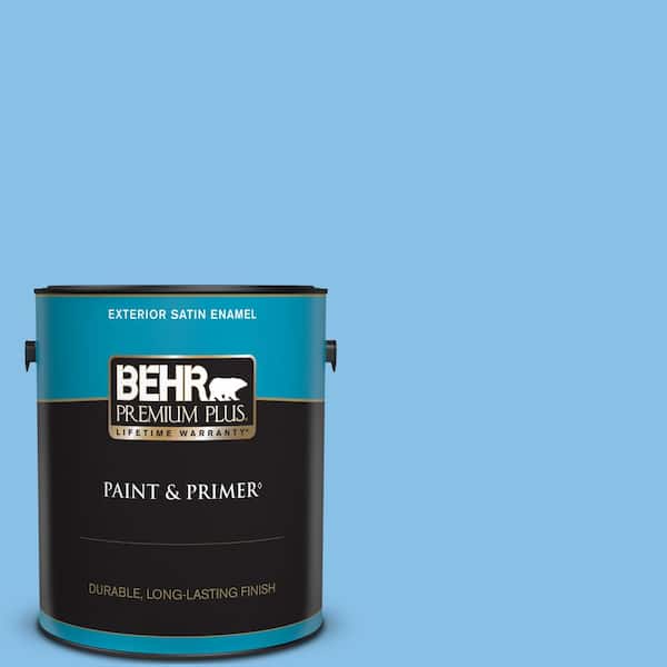 BEHR PREMIUM PLUS 1 gal. #P510-3 Rhodes Satin Enamel Exterior Paint & Primer