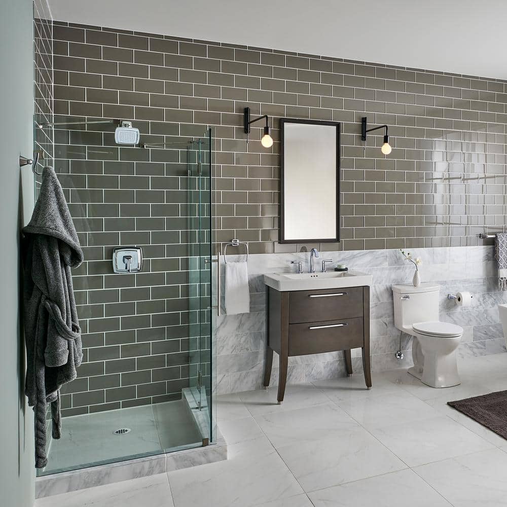 Polished Chrome Rain Shower Head and Trim Kit