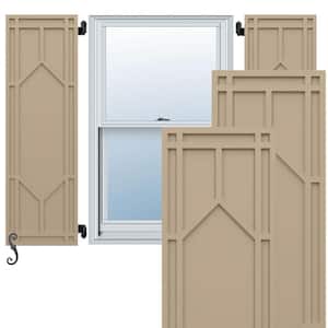 Endura Core Shaker 12 in. W x 25 in. H Raised Panel Composite Shutters Pair in Primed