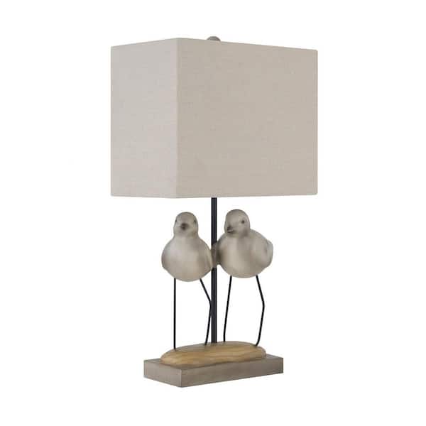 23.5 in. Stained Novelty Table Lamp with Oat Linen