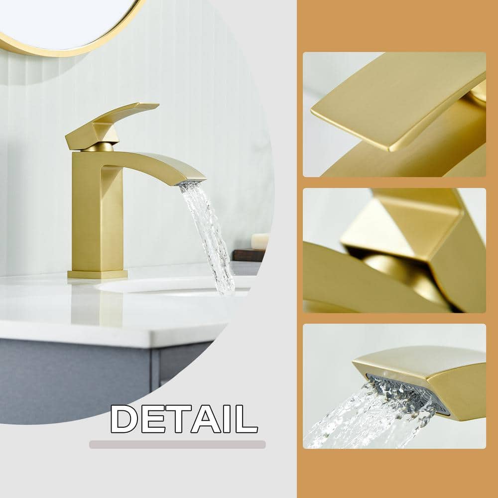 Brushed Gold Single-Handle Bathroom Faucet