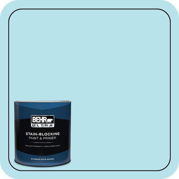 BEHR ULTRA 1 qt. #P490-1 Ocean Front Satin Enamel Exterior Paint & Primer