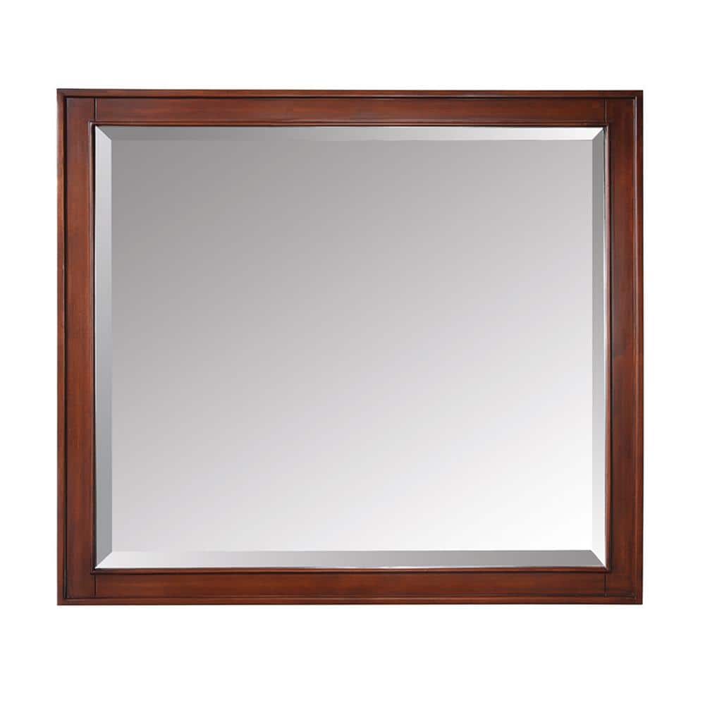Avanity Madison 36 in. W x 32 in. H Framed Rectangular Beveled Edge Bathroom Vanity Mirror in Tobacco, Black -  MADISON-M36-TO