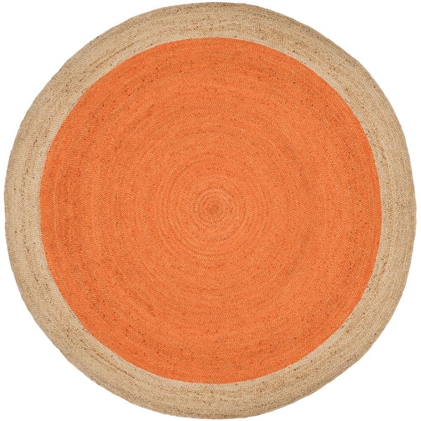 SAFAVIEH Easy Care Collection 6' Round Natural EZC427A Hand-Hooked Border  Area Rug