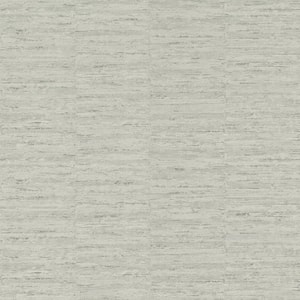 Panelled Metallic Stripes Wallpaper Olive Grey Paper Strippable Roll (Covers 57 sq. ft.)