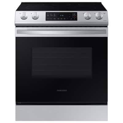 30 in. 6.3 cu. ft. Slide-In Electric Range with Self-Cleaning Oven in Stainless Steel