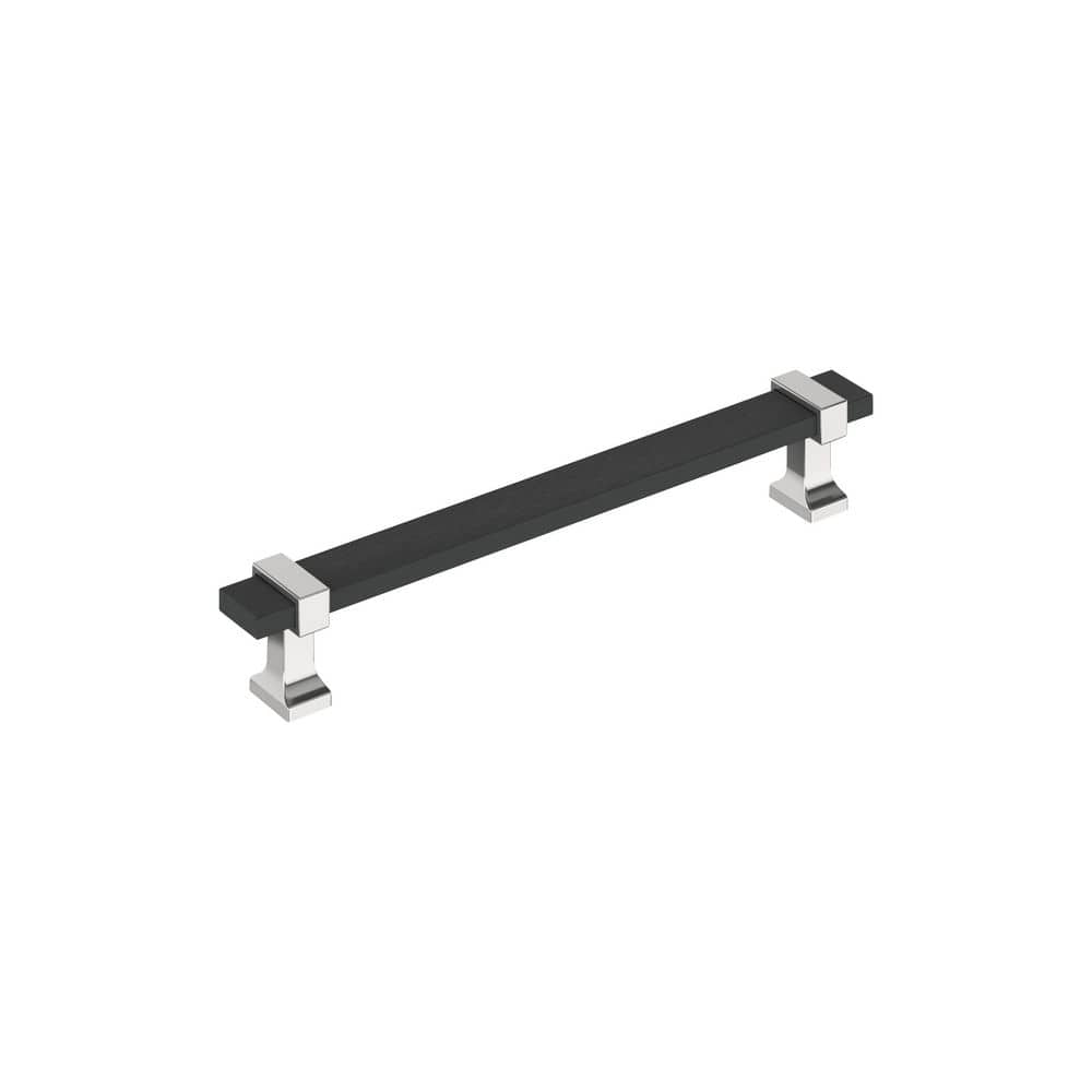 Overton 6-5/16 in. (160mm) Center-to-Center Modern Brushed Matte Black/Polished Chrome Bar Cabinet Pull price history on PriceWatchPro