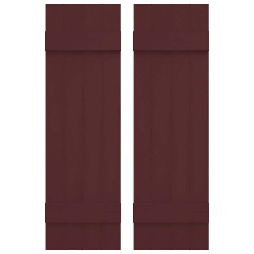 14 in. W x 51 in. H Vinyl Exterior Joined Board and Batten Shutters Pair in Bordeaux price history on PriceWatchPro