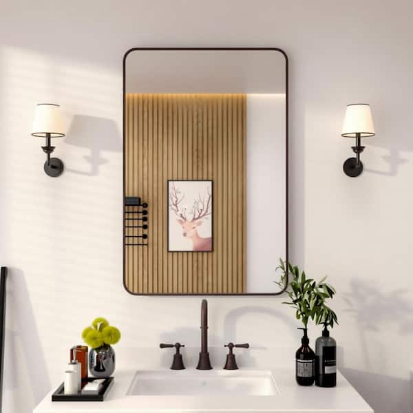 niveal 24 in. W x 36 in. H Rectangular Framed Wall Bathroom Vanity Mirror in Oil Rubbed Bronze