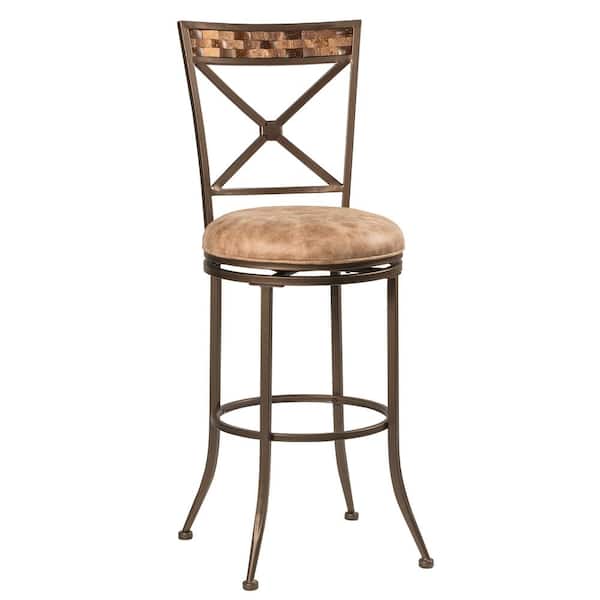 Hillsdale Furniture Compton 30 in. Brown Swivel Bar Stool