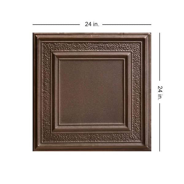 From Plain to Beautiful in Hours 2-ft x 2-ft Pounded Lacquered Steel Drop Ceiling Tile (6-Pack, 24-sq ft / Case)
