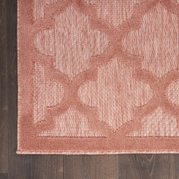 Orange 9 ft. x 12 ft. Woven Abstract Polyester Rectangle Indoor/Outdoor Area Rug
