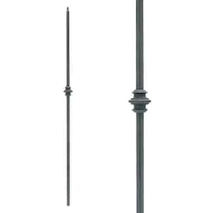 Stair Parts 44 in. x 1/2 in. Satin Black Single Knuckle Iron Baluster for Stair Remodel