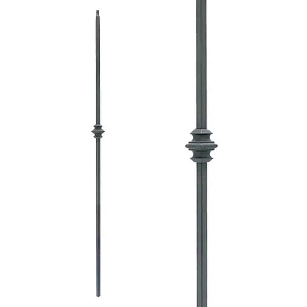 EVERMARK Stair Parts 44 in. x 1/2 in. Satin Black Single Knuckle Iron Baluster for Stair Remodel