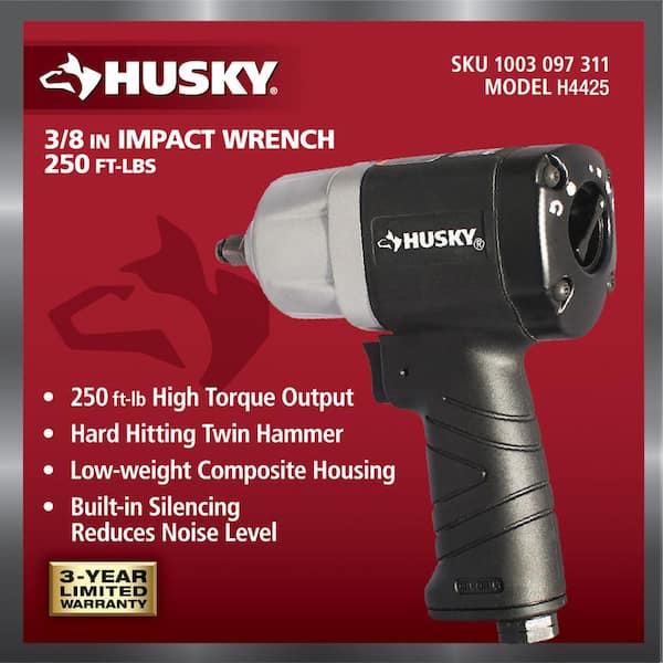 Husky 250 ft. lbs. 3 8 In. Impact Wrench H4425 The Home Depot