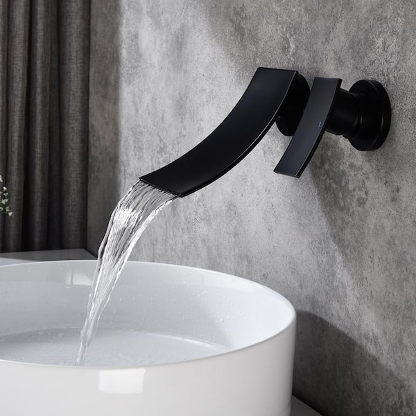 Black Brass Waterfall Faucet Hot And Cold Water Kitchen Faucet