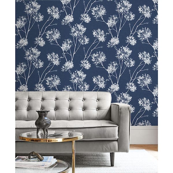 Denim Blue One O'Clock Prepasted Paper Wallpaper Roll