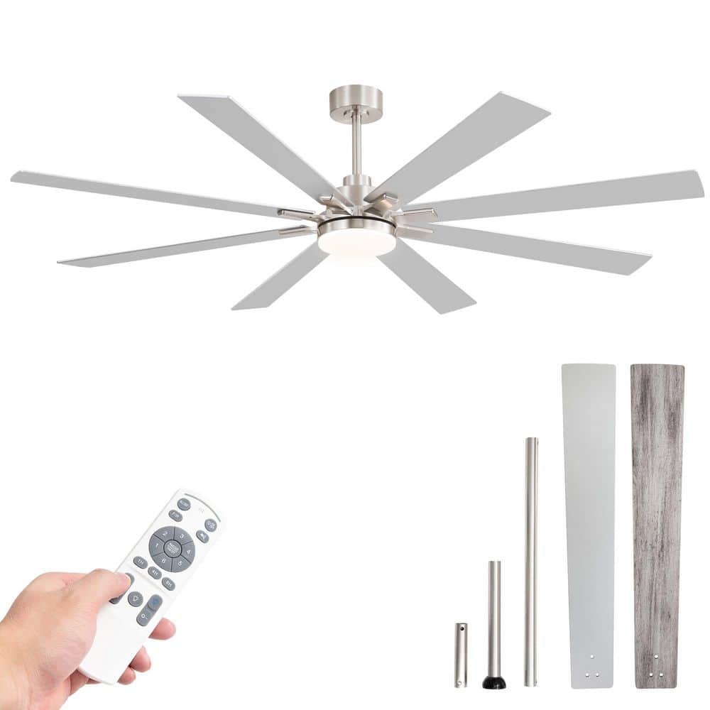 72 in. Nickel in.door/Outdoor Ceiling Fanwith LED Light Remote Standard Downrod 3CCT DC Motor for living room Patio price history on PriceWatchPro