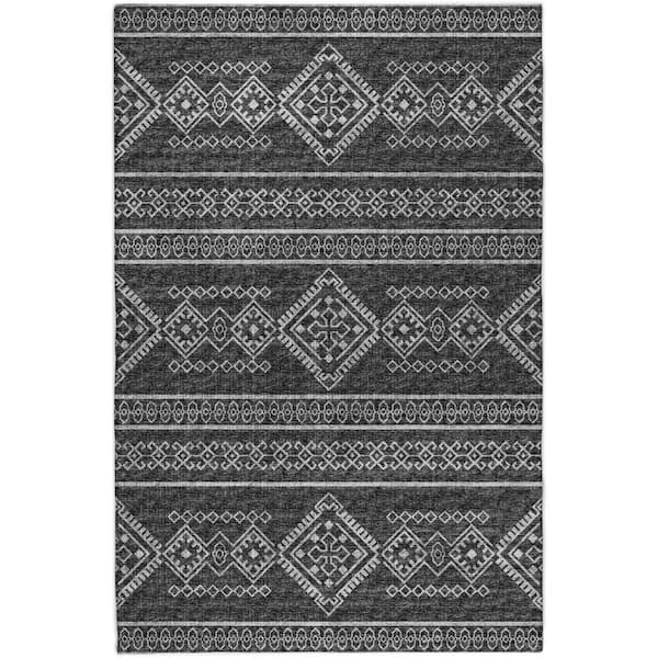 Dream Shag Premium Machine Washable Abstract ADS120 Gray 9 ft. x 12 ft. Area Rug