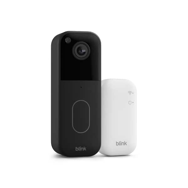 Video Doorbell System - Wireless - Battery Operated - HD View, Night Vision - Sync Module Core Included (Black)