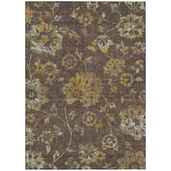Chantille Machine Washable Indoor/Outdoor Abstract ACN2616 Chocolate 10 ft. x 14 ft. Area Rug
