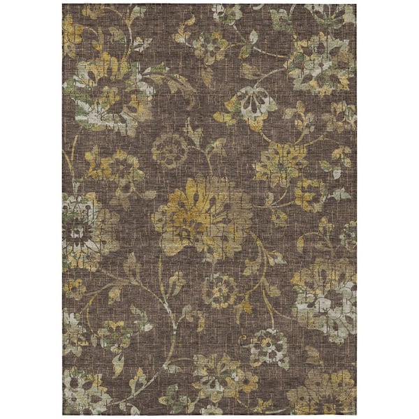 Chantille Machine Washable Indoor/Outdoor Abstract ACN2616 Chocolate 5 ft. x 7 ft. 6 in. Area Rug