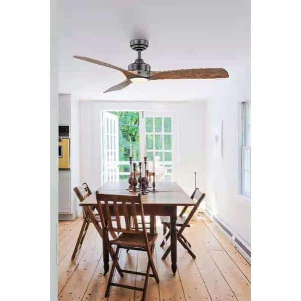 LED Indoor Matte Black Ceiling Fan 