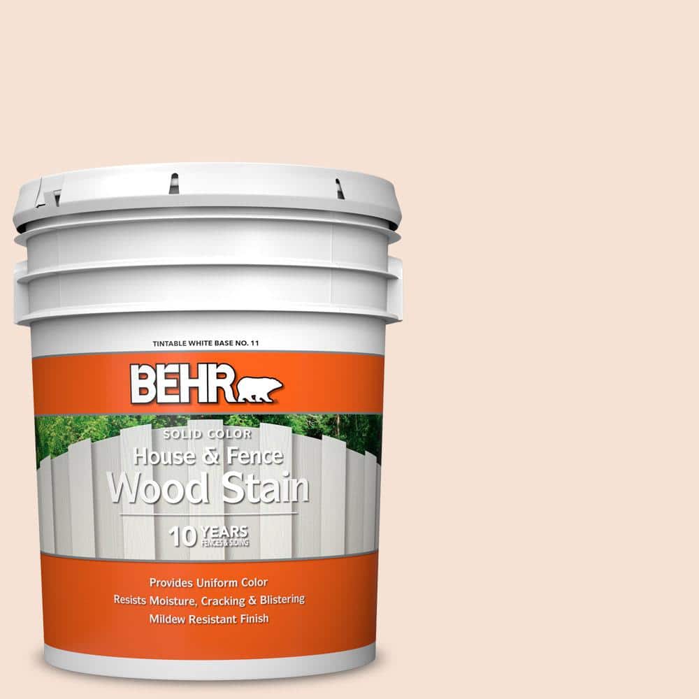 BEHR 5 gal. #RD-W13 Almond Kiss Solid Color House and Fence Exterior Wood Stain -  10306905