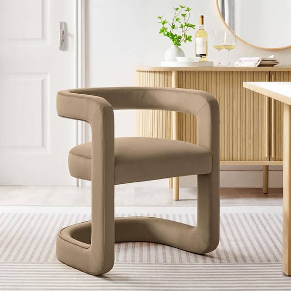 Winslow Stain-Resistant Performance Velvet Dining Chair in Taupe