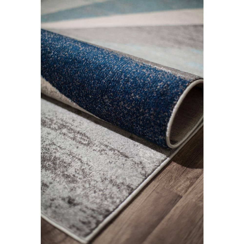 Hale Blue Geometric Synthetic Area Rug, 5' x 7'