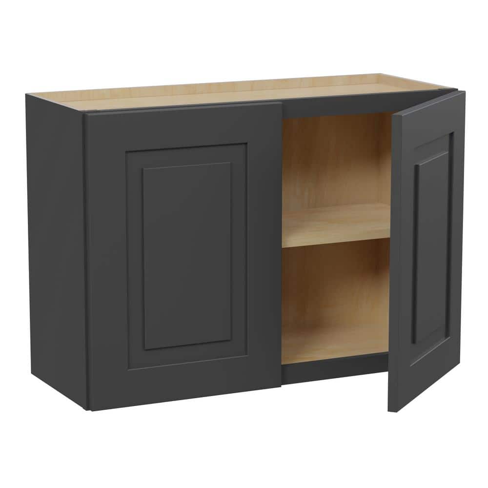 Grayson 36 in. W x 12 in. D x 24 in. H Assembled Plywood Wall Bridge Kitchen Cabinet in Deep Onyx with Soft Close price history on PriceWatchPro