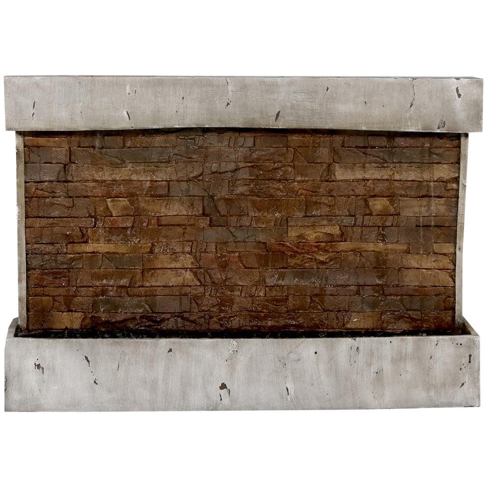 Ancient Brown Polyresin Wall-Mounted Outdoor Fountain