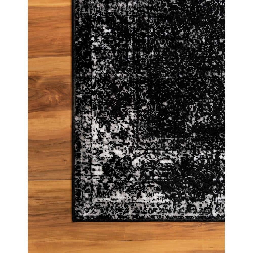 Casino Sofia 9' x 12' Black Rectangular Indoor Area Rug