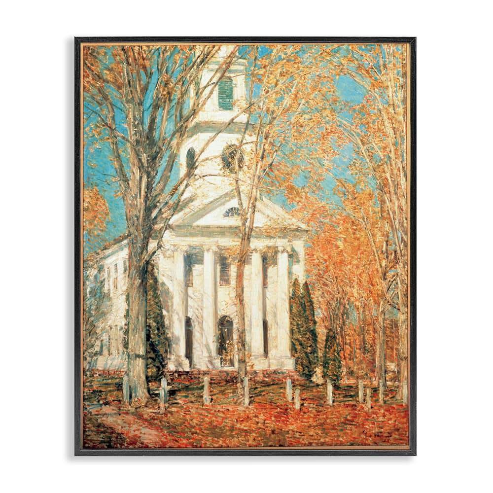Classic Church At Old Lyme by one1000paintings Black Framed Graphic Architecture Art Print 20 in. x 16 in. price history on PriceWatchPro