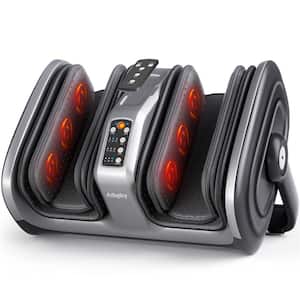9-Mode Black Foot Massager with Air Compression and Heat, Shiatsu 3D Massage System for Blood Circulation, Pain Relief