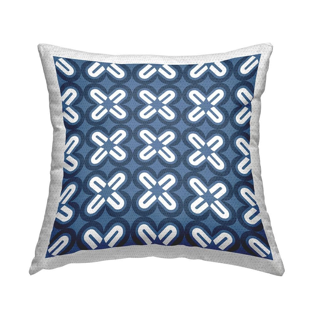 Modern Blue Repeating Shapes Blue Square Outdoor Throw Pillow price history on PriceWatchPro