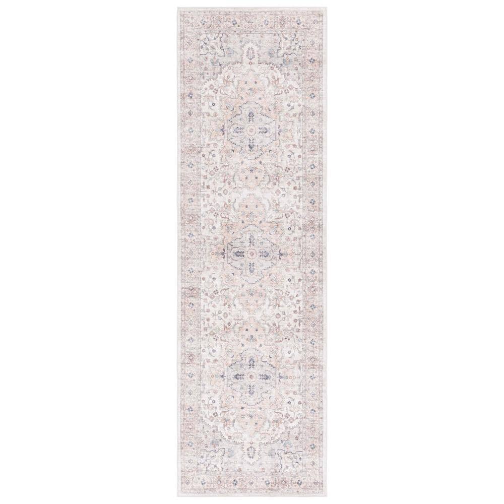 SAFAVIEH Arizona 3 ft. x 6 ft. Peach/Beige Machine Washable Distressed ...