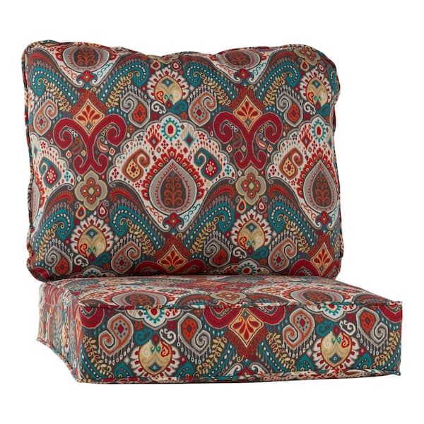 Greendale Home Fashions 24 in. x 24 in. 2-Piece Outdoor Deep Seat Lounge Chair Cushion in Asbury Park