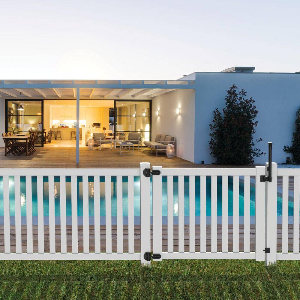 Terex 4-ft H x 5-ft W White Vinyl Pool Fence Gate