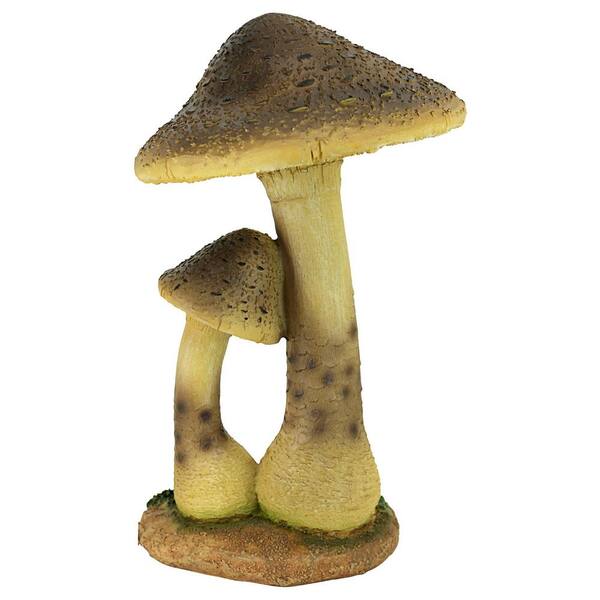 Design Toscano 12.5 in. H Mystic Forest Mushroom Tan Statue
