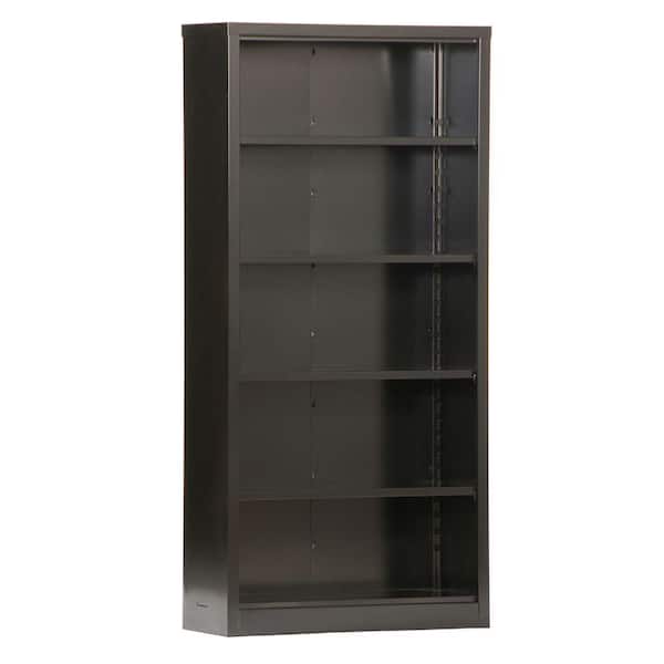 Sandusky 72 in. Black Metal 5-shelf Standard Bookcase with Adjustable Shelves