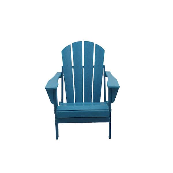 Unbranded Classic Blue Folding Plastic Adirondack Chair
