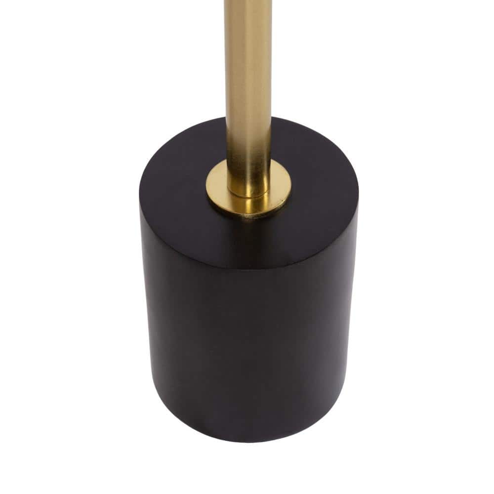 Hescott Black and Gold Round Mirrored Pedestal Table