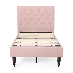 Atterbury Light Blush Upholstered Twin Bed Frame