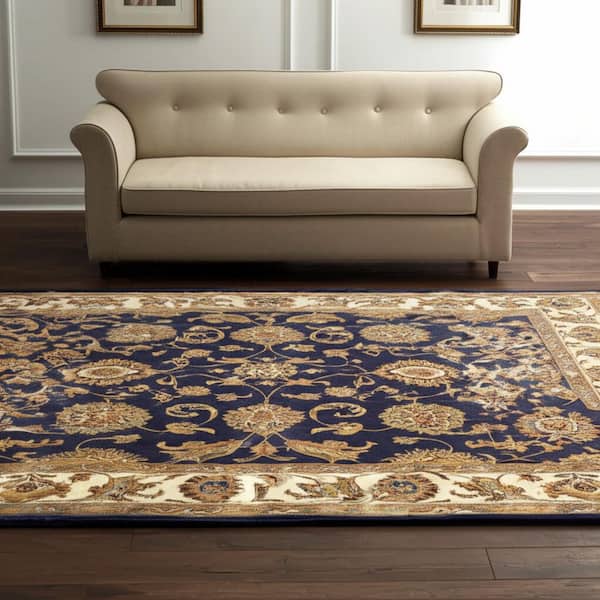 Blue 5 x 8 ft. Tufted Oriental Rectangle Indoor Area Rug