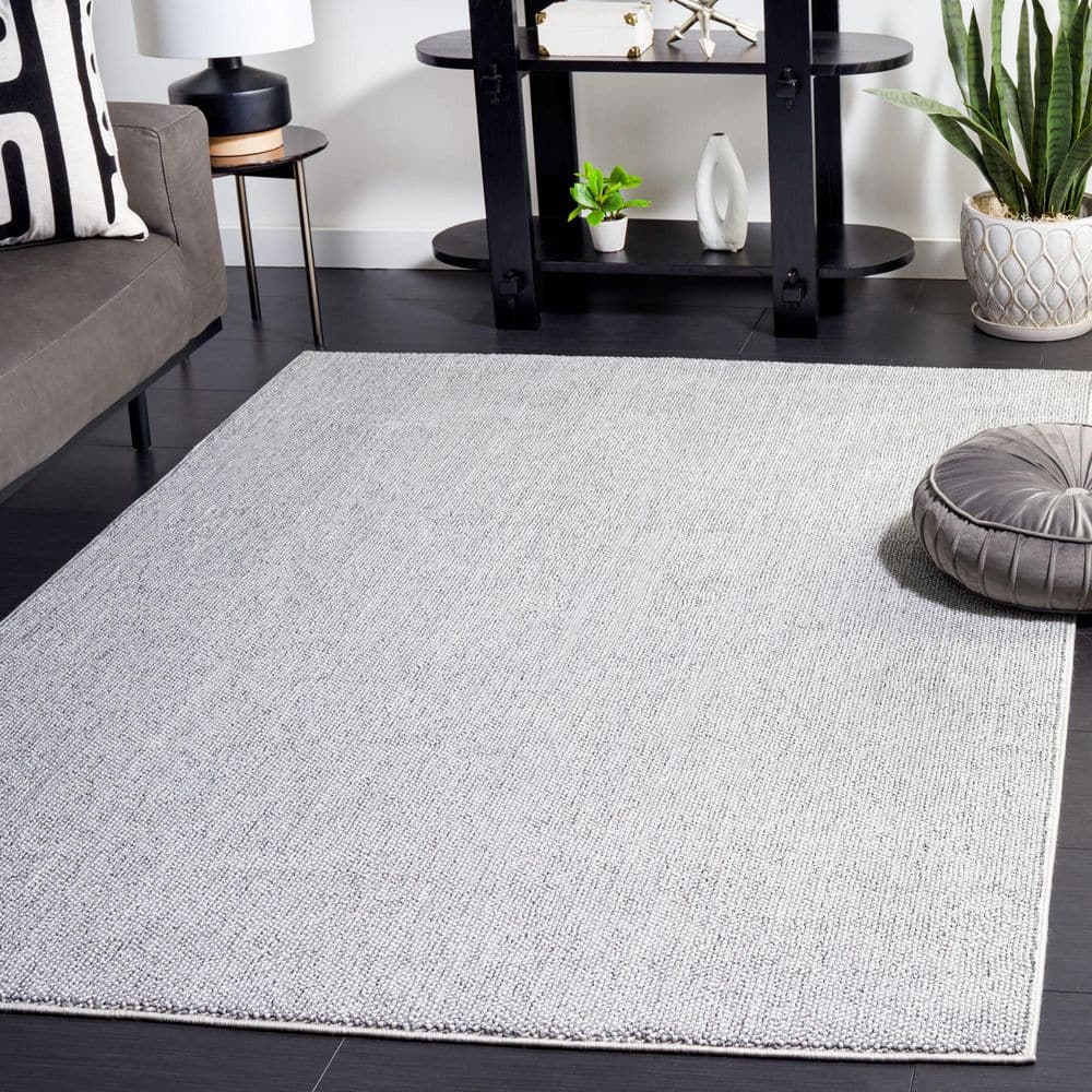 River Rugs SAFAVIEH River 5 ft. x 8 ft. Gray/Ivory Solid Marle Area Rug RVR600G-5 ...
