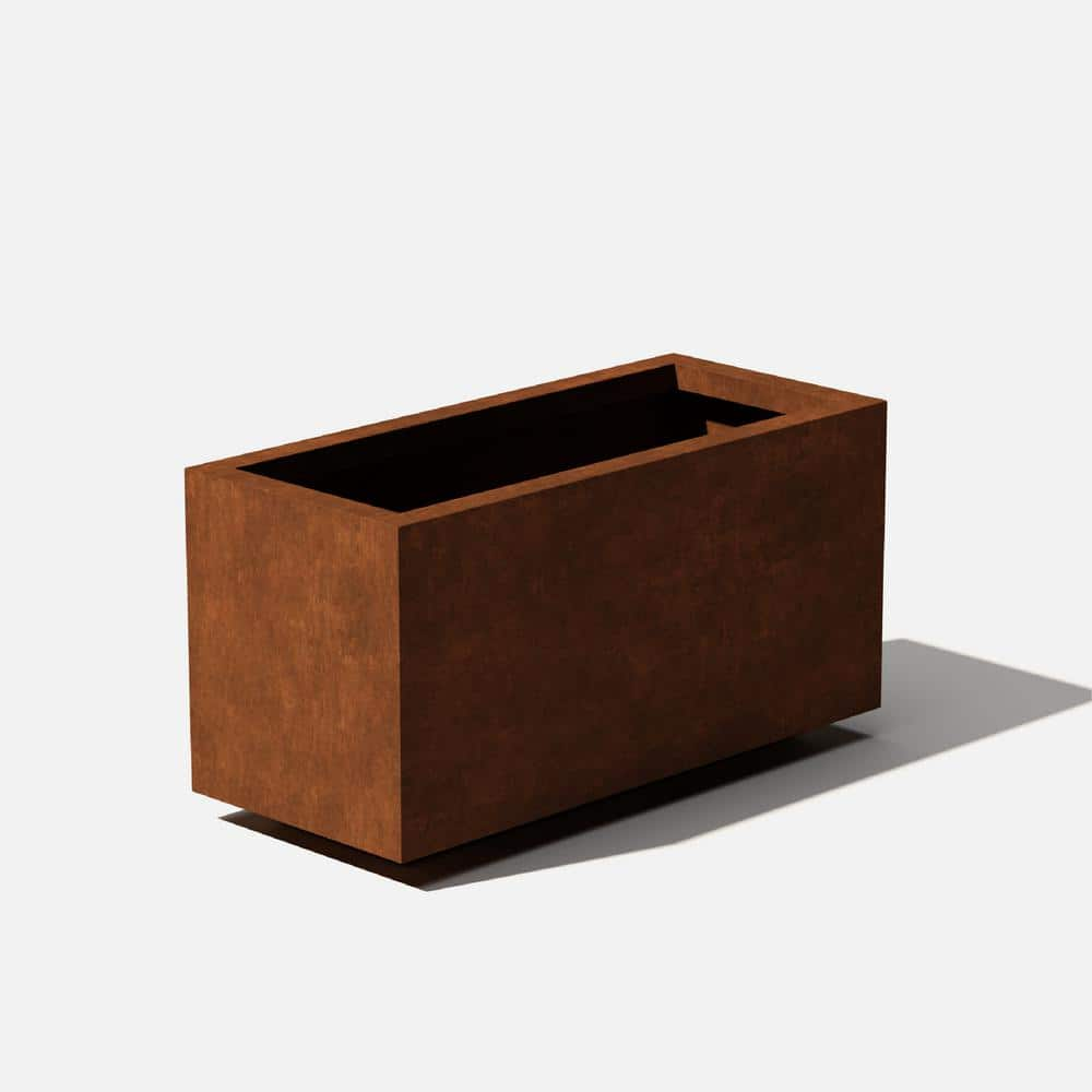 Veradek Rust Corten Long Box Small Steel Metal Rectangular Planter ...