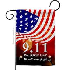 13 in. x 18.5 in. Remember 9/11 Double-Sided Garden Flag Readable Both Sides Patriotic Patriot Day Decorative