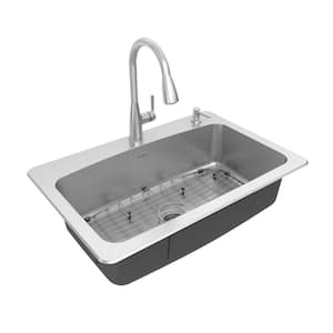 Fairbury 2S Stainless Steel 33 in. Single Bowl Drop-In Kitchen Sink