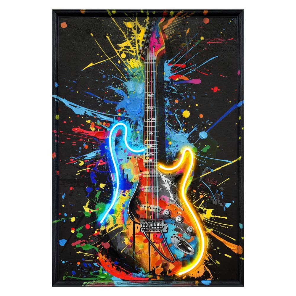Classy Art 1-Piece Framed Mixed Media Music Wall Art 37 in. x 25